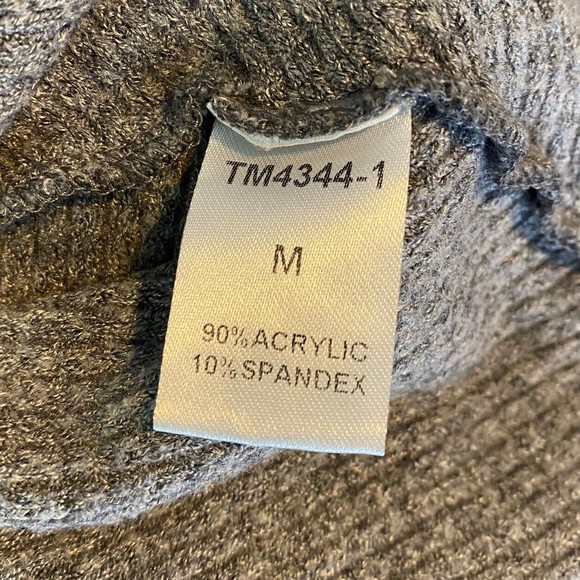 THML Sz M Cropped Gray Waffle Knit Sweater - Picture 11 of 12